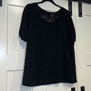 Torrid black lace top in size 0x. Brand mew never worn